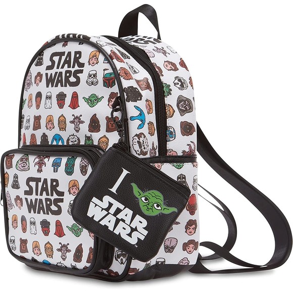 Disney STAR WARS 10.5" PU Leather Backpack w/ coin purse, Chewbacca, Yoda, Darth - Picture 2 of 4